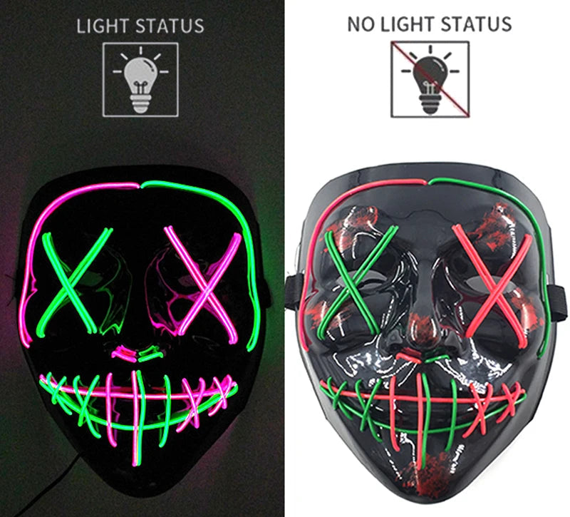 Maschera Horror LED a Colori Variabili