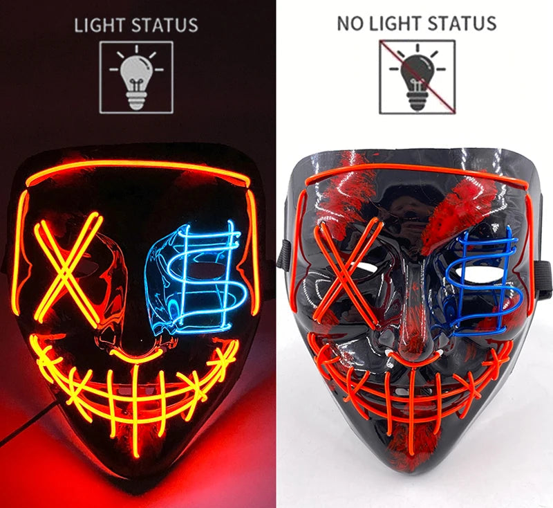 Maschera Horror LED a Colori Variabili