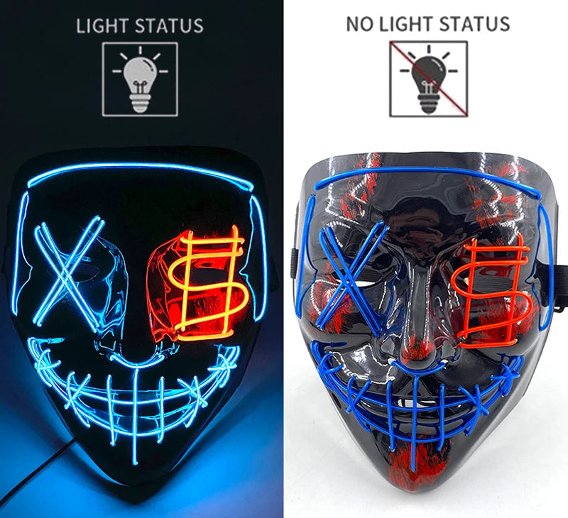 Maschera Horror LED a Colori Variabili