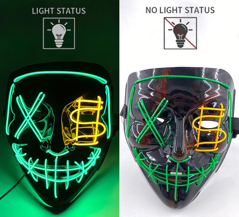Maschera Horror LED a Colori Variabili