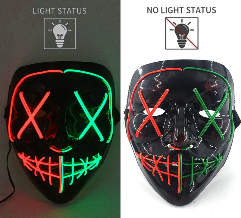Maschera Horror LED a Colori Variabili