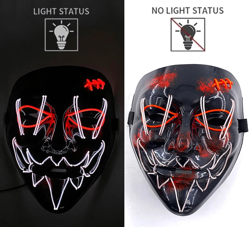 Maschera Horror LED a Colori Variabili