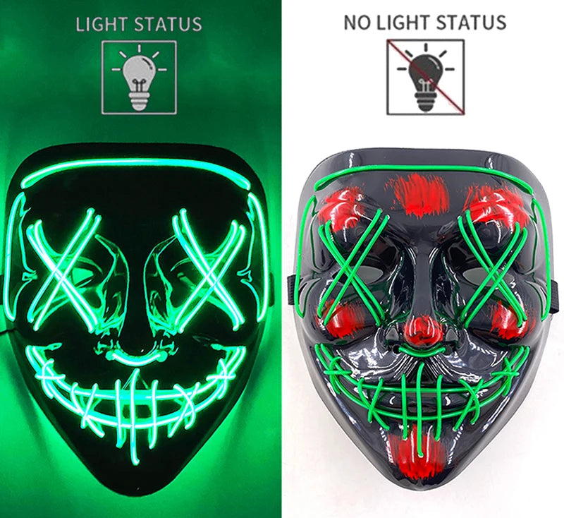 Maschera Horror LED a Colori Variabili