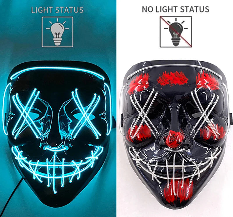 Maschera Horror LED a Colori Variabili
