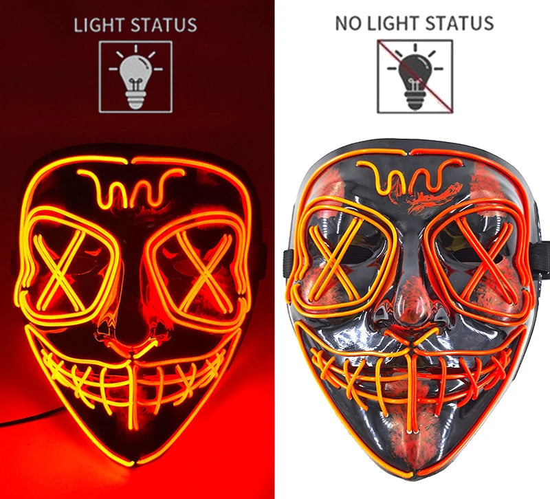 Maschera Horror LED a Colori Variabili