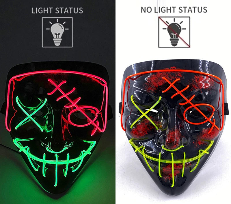 Maschera Horror LED a Colori Variabili