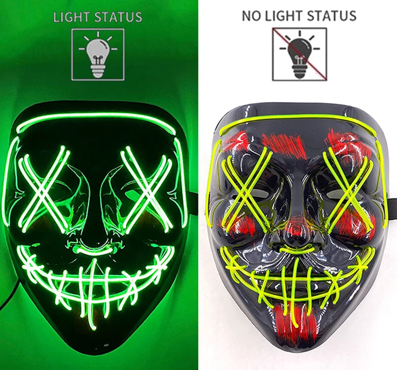Maschera Horror LED a Colori Variabili