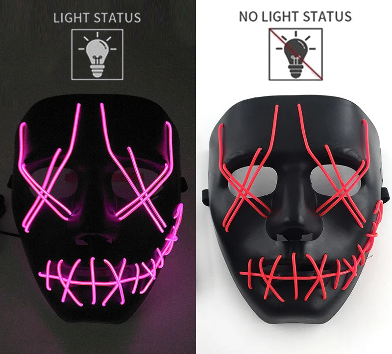 Maschera Horror LED a Colori Variabili