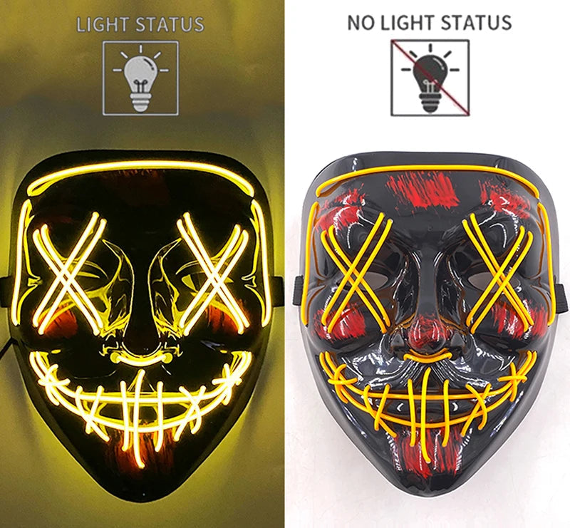 Maschera Horror LED a Colori Variabili