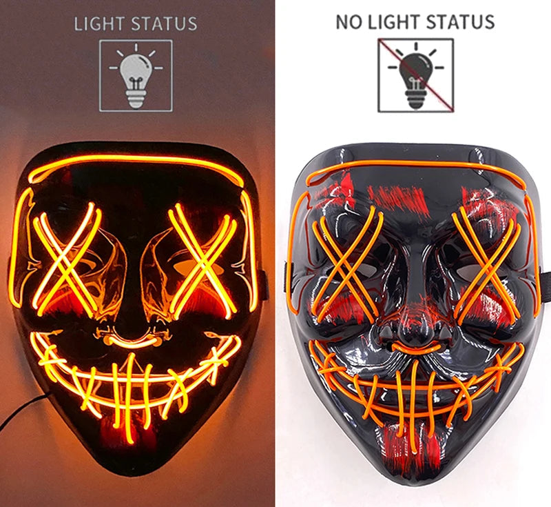 Maschera Horror LED a Colori Variabili
