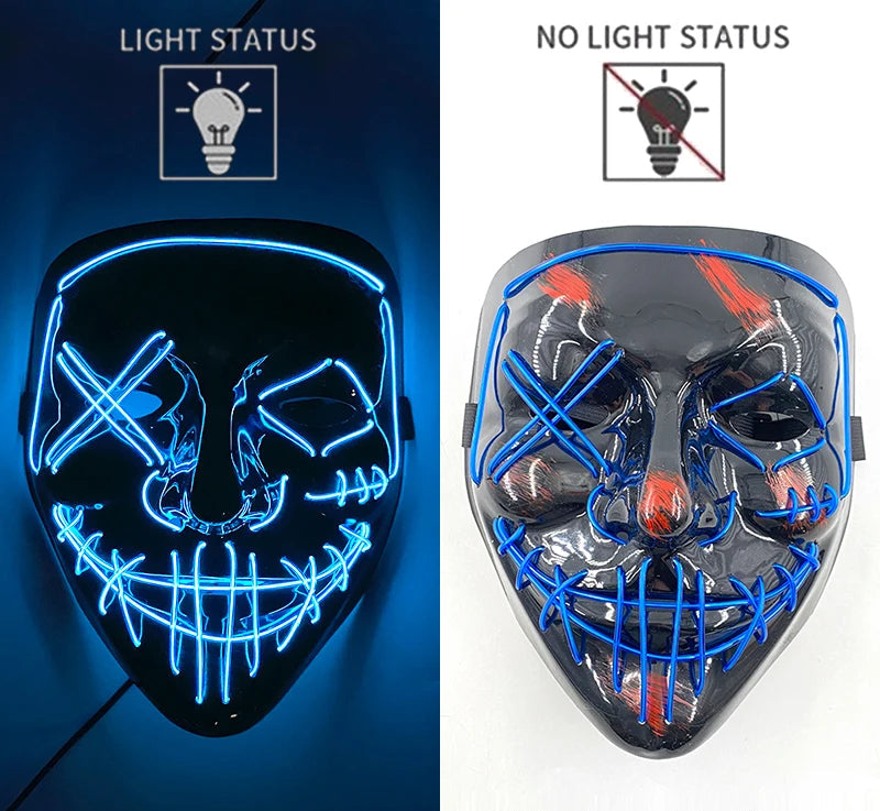 Maschera Horror LED a Colori Variabili