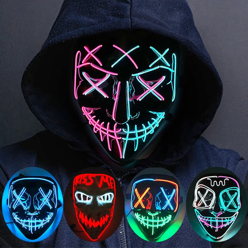 Maschera Horror LED a Colori Variabili