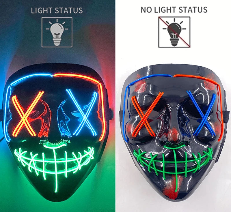 Maschera Horror LED a Colori Variabili