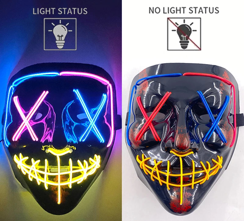 Maschera Horror LED a Colori Variabili