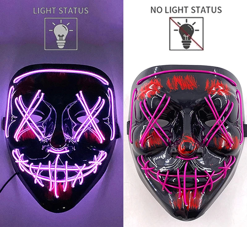 Maschera Horror LED a Colori Variabili