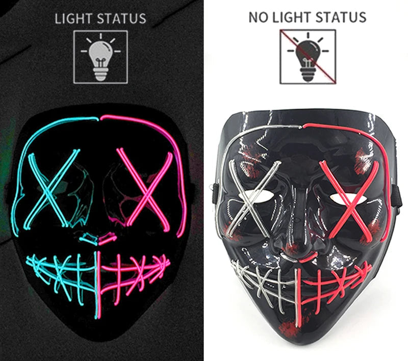 Maschera Horror LED a Colori Variabili
