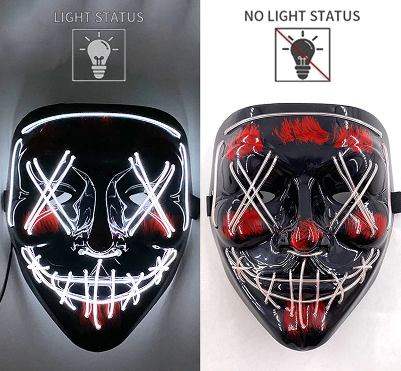 Maschera Horror LED a Colori Variabili