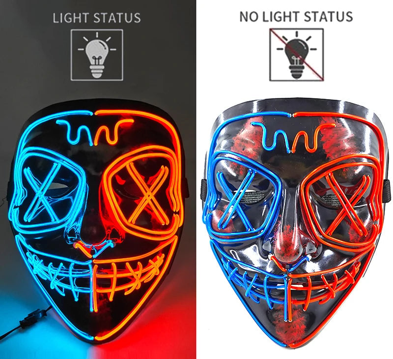 Maschera Horror LED a Colori Variabili